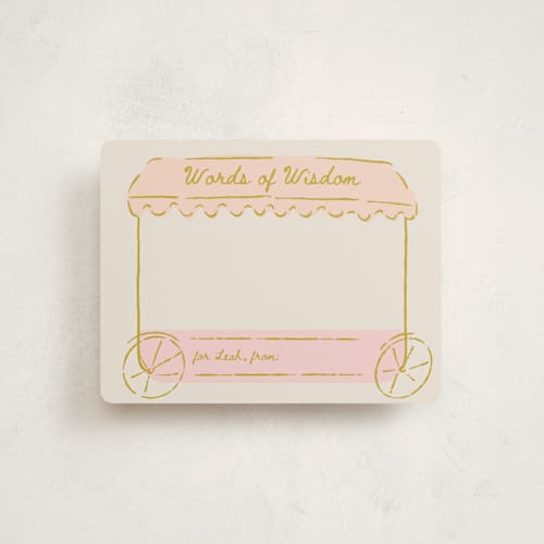 This is a blush baby shower insert cards with standard by Gwen Bedat called milk truck printing on signature in standard