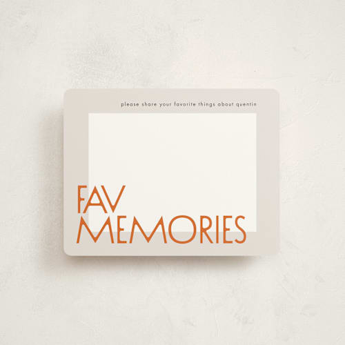 This is a tangerine graduation insert cards with standard by Heather Schertzer called bound printing on signature in standard