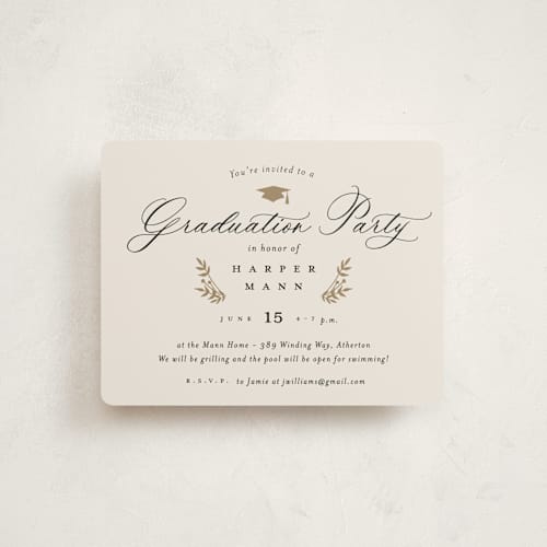 This is a snow graduation insert cards with standard by Sarah Curry called harper printing on signature in standard