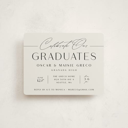 This is a clay graduation insert cards with standard by Olivia Raufman called our grads printing on signature in standard