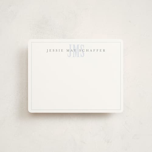 This is a sky kids thank you cards notes with standard by Erin Hodges called classic monogram printing on signature in standard