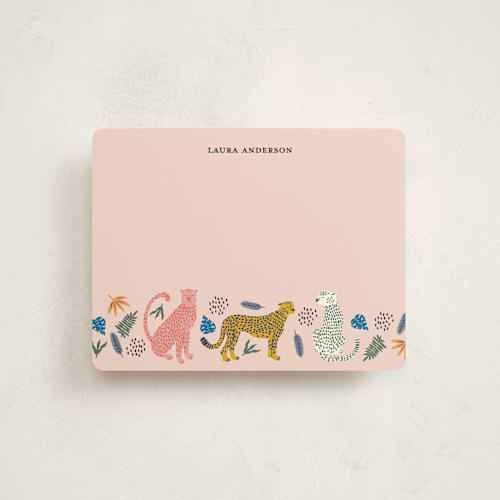 This is a flamingo kids thank you cards notes with standard by iamtanya called sweet tropical printing on signature in standard