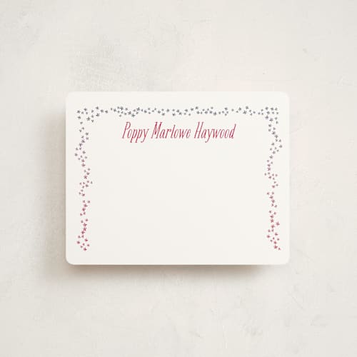 This is a ruby begonia kids thank you cards notes with standard by Kate Ross called tiny flora printing on signature in standard