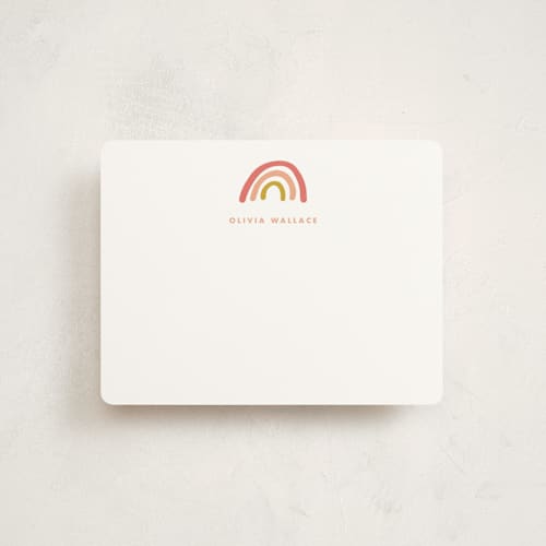 This is a sorbet kids thank you cards notes with standard by Stacey Meacham called rainbow dream printing on signature in standard