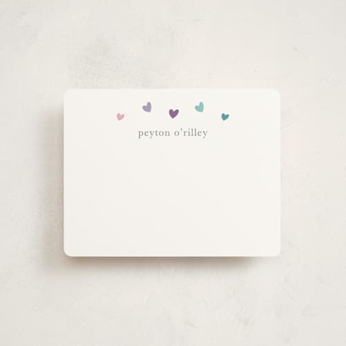 This is a mermaid kids thank you cards notes with standard by Stacey Meacham called rainbow hearts printing on signature in standard