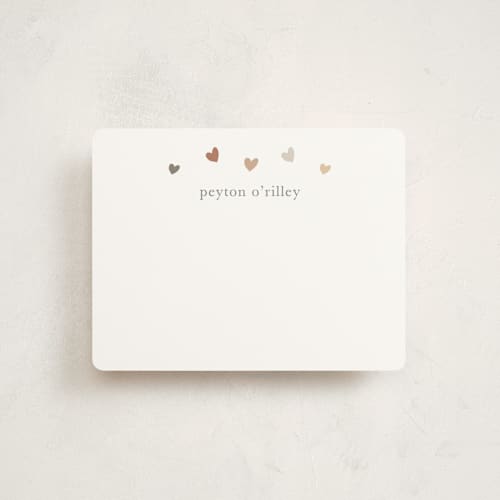 This is a boho kids thank you cards notes with standard by Stacey Meacham called rainbow hearts printing on signature in standard