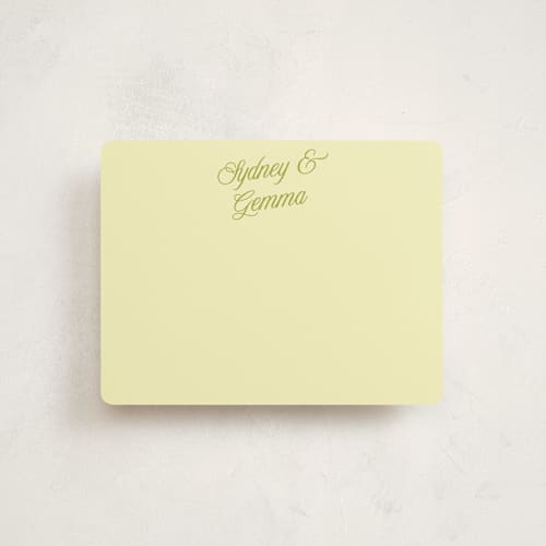 This is a island citrus personalized stationery thank you cards with standard by Morgan Kendall called bloom printing on signature in 4.25x5.5