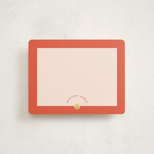 This is a citrus personalized stationery thank you cards with standard by Blustery August called happiness printing on signature in 4.25x5.5