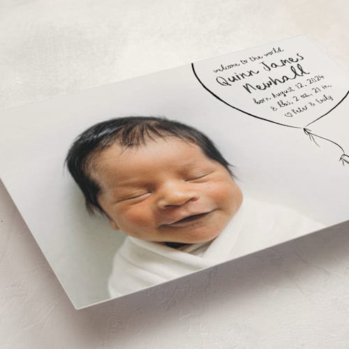 This is a ink birth announcements with standard by Pink House Press called disney's classic pooh printing on smooth signature in standard