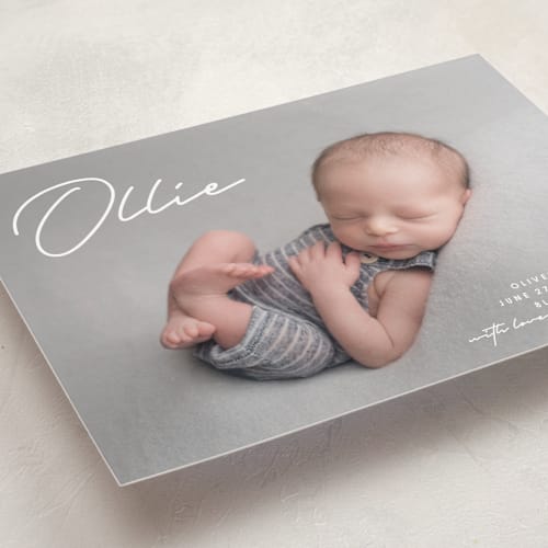 This is a cloud birth announcements with standard by Brandy Folse called that's my name printing on smooth signature in standard