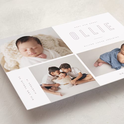 This is a grape birth announcements with standard by Kristie Kern called sweet gallery printing on smooth signature in standard