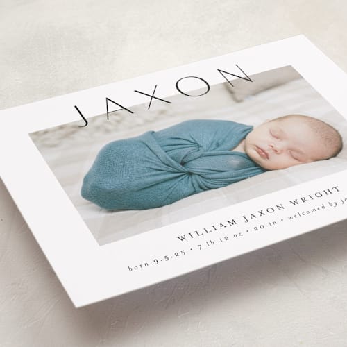 This is a ash birth announcements with standard by Lehan Veenker called lift printing on smooth signature in standard