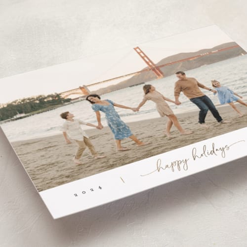 This is a winter foil pressed holiday cards with foil pressed by Christy Hy Lee called together printing on recycled smooth signature in standard