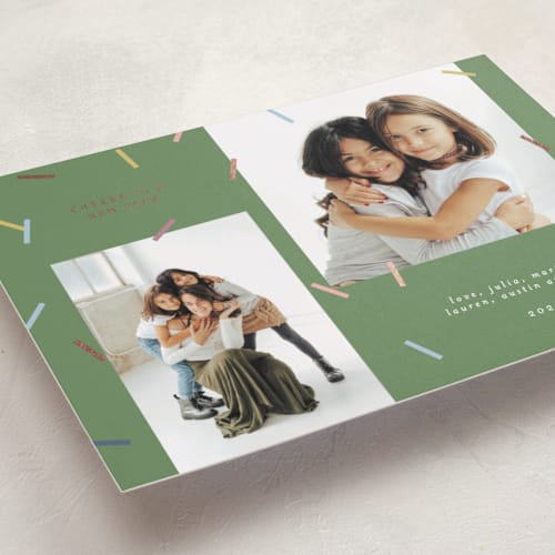 This is a pine foil pressed holiday cards with foil pressed by Pati Cascino called sparks! printing on recycled smooth signature in standard