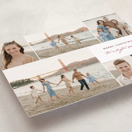 This is a berry foil pressed holiday cards with foil pressed by Kelly Schmidt called serene surround printing on recycled smooth signature in standard