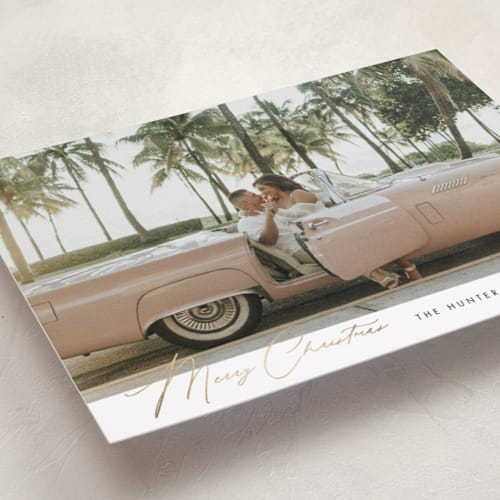 This is a snow foil pressed holiday cards with foil pressed by Nicoletta Savod called glamour printing on recycled smooth signature in standard