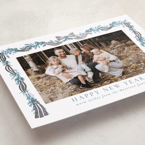 This is a iced foil pressed holiday cards with foil pressed by Petra Kern called festival printing on recycled smooth signature in standard