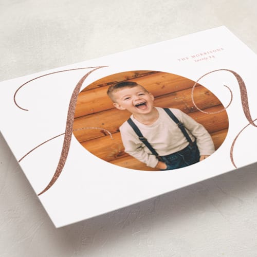 This is a gumdrop foil pressed holiday cards with foil pressed by Jessica Williams called surrounding printing on recycled smooth signature in standard