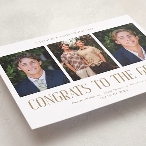 This is a parchment graduation announcements with standard by Paola Benenati called the grads printing on recycled smooth signature in standard