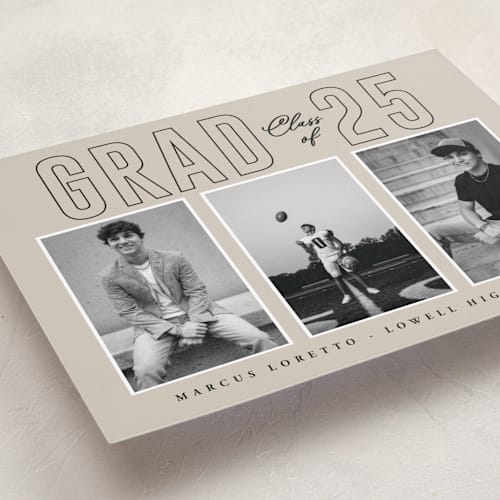 This is a vanilla graduation announcements with standard by Sherley Ferreira called high score printing on recycled smooth signature in standard