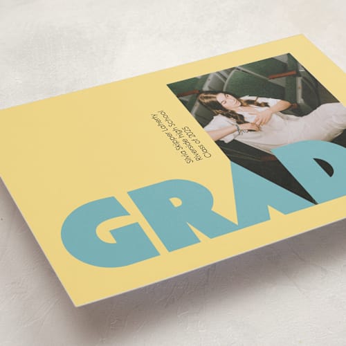 This is a legal pad graduation announcements with standard by Claire called bold baddie printing on recycled smooth signature in standard