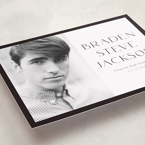 This is a salt graduation announcements with standard by Stephanie Hawkes called classy graduate printing on recycled smooth signature in standard