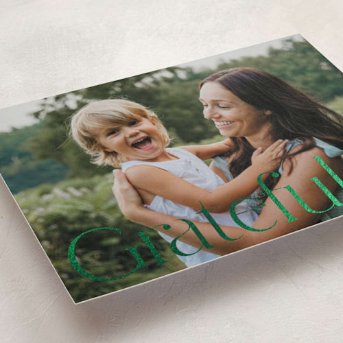 This is a grass thanksgiving cards invitations with foil pressed by Deynaaz Daraei called solarium printing on recycled smooth signature in standard