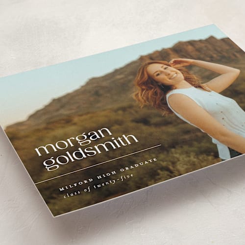 This is a ivory graduation announcements with standard by Ellen Schlegelmilch called morgan printing on recycled smooth signature in standard