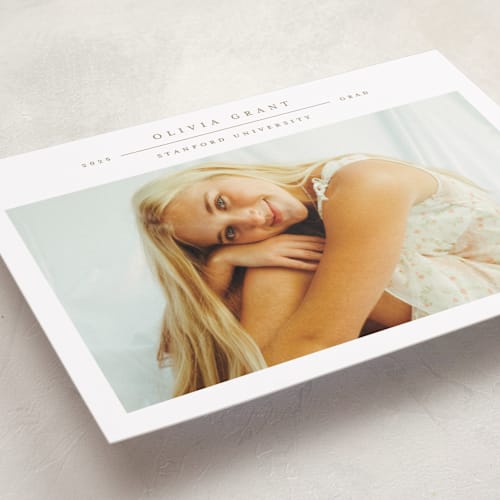 This is a sparrow graduation announcements with standard by Alexandra Cohn called compass printing on recycled smooth signature in standard