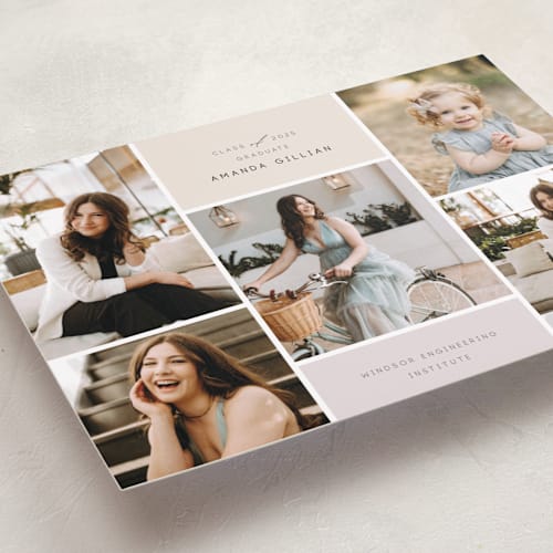 This is a mist graduation announcements with standard by Selima Akhter called simple collage printing on recycled smooth signature in standard