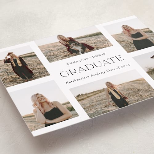 This is a classic graduation announcements with standard by Lehan Veenker called graduate grid printing on recycled smooth signature in standard