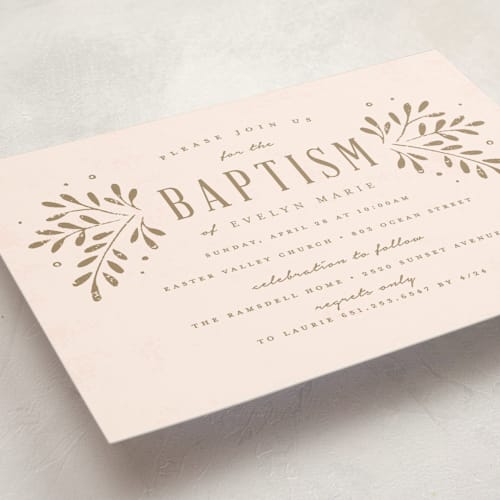 This is a wheat fields baptism and christening announcements with standard by Michelle Taylor called rustic beginning printing on signature in standard