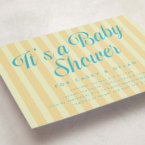 This is a lemonade baby shower invitations with standard by Morgan Kendall called soda shoppe printing on signature in standard
