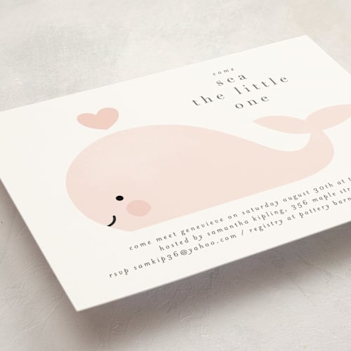 This is a blush baby shower invitations with standard by Lori Wemple called sea printing on signature in standard