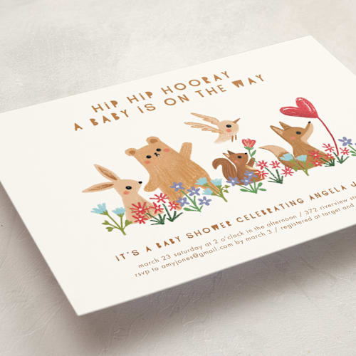 This is a lily baby shower invitations with standard by Vivian Yiwing called hooray printing on signature in standard