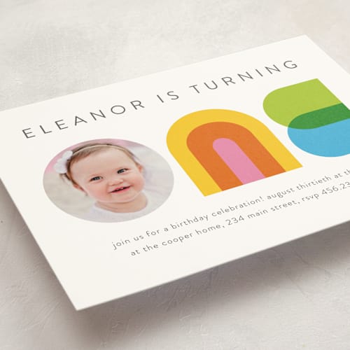 This is a sunshine kids birthday invitations with standard by Lori Wemple called one printing on signature in standard