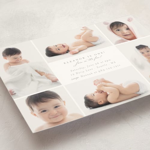 This is a cloud kids birthday invitations with standard by Hudson meet Rose called join in the fun! printing on signature in standard
