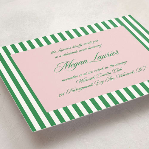 This is a clover debutante party invitations with standard by Tamara Hilje called chic chic printing on signature in standard