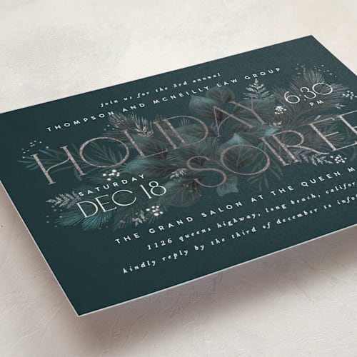 This is a frost holiday party invitations with foil pressed by Leah Bisch called tis the season printing on signature in standard