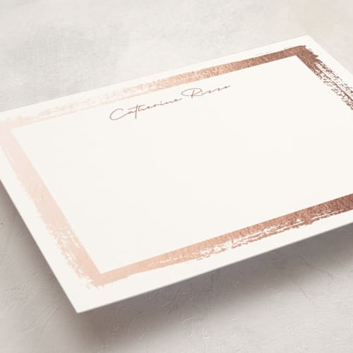 This is a rose personalized stationery thank you cards with foil pressed by Pixel and Hank called catherine printing on signature in 5x7
