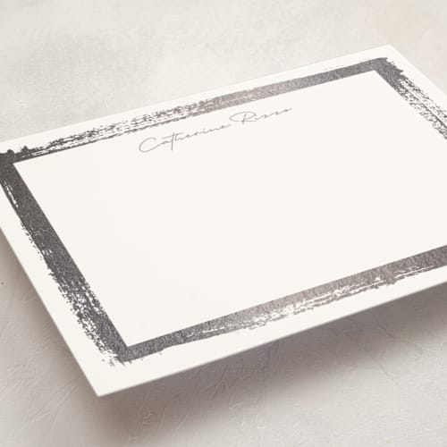 This is a stone personalized stationery thank you cards with foil pressed by Pixel and Hank called catherine printing on signature in 5x7