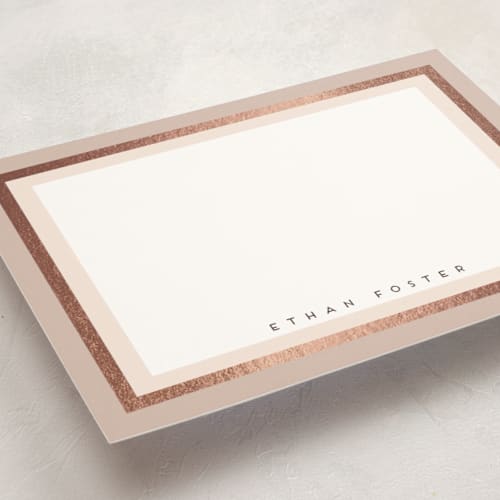 This is a cookie dough personalized stationery thank you cards with foil pressed by chocomocacino called limoncello printing on signature in 5x7