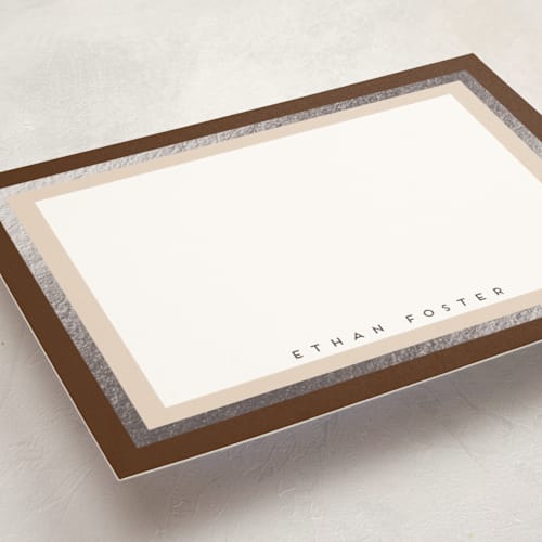 This is a hot cocoa personalized stationery thank you cards with foil pressed by chocomocacino called limoncello printing on signature in 5x7