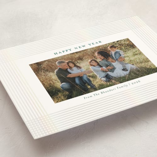 This is a juniper gloss press holiday cards with gloss press by Meggy Masters called holiday ribbon printing on signature in standard