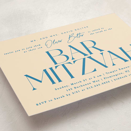 This is a sky bar mitzvah bat mitzvah invitations with standard by Creo Study called modern mitzvah printing on signature in standard