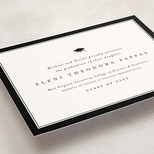 This is a newsprint graduation announcements with standard by Lea Delaveris called gazette printing on signature in standard