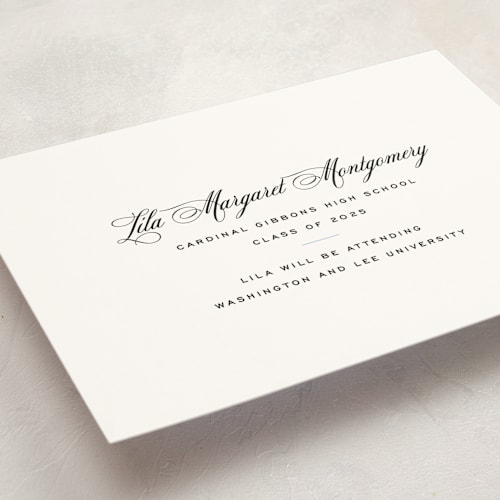 This is a pearl graduation announcements with standard by Megan Davis called cannes printing on signature in standard