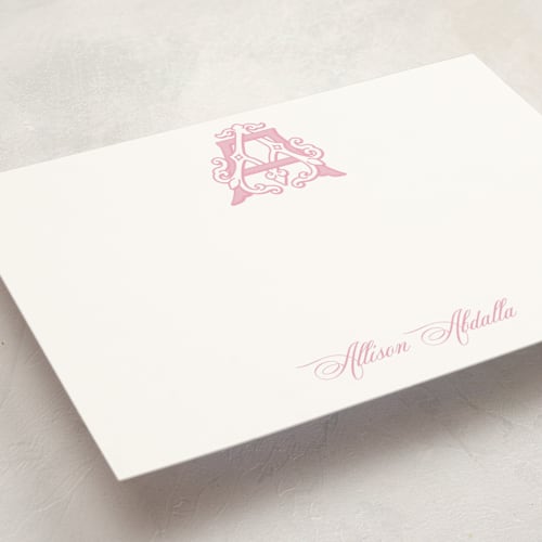 This is a cupcake personalized stationery thank you cards with standard by Jenna Holcomb called georgetown crest printing on signature in 5x7