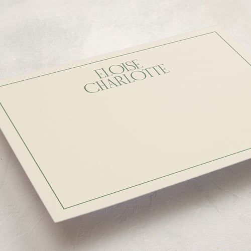 This is a forest personalized stationery thank you cards with standard by Ellen Schlegelmilch called elegant serif printing on signature in 5x7