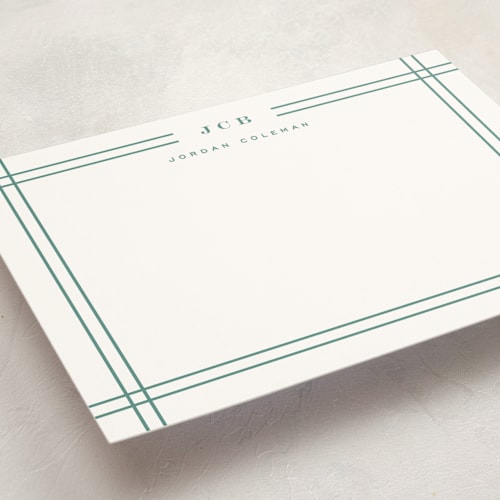 This is a peppermint gum personalized stationery thank you cards with standard by Yuliya Evseeva called modern lines printing on signature in 5x7